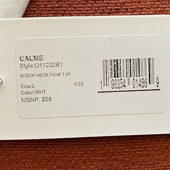 Calme by Johnny Was Ease Light Pink Racerback Tank. Size Medium. NWT - Picture 5 of 8